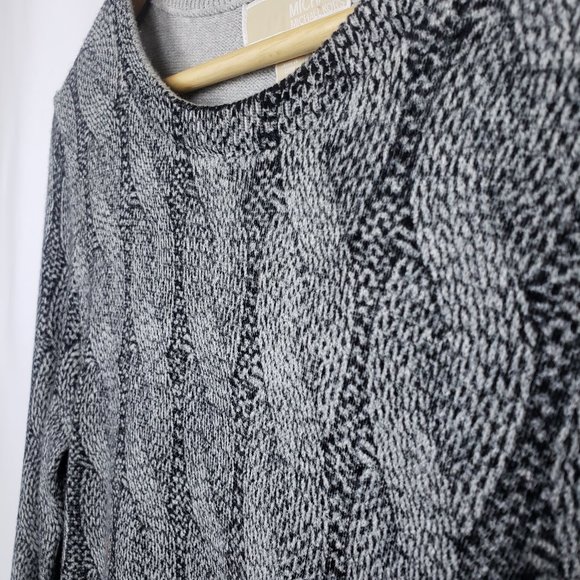 Michael Kors Gray Knit Sweater Dress Chain Print size XS with stretch - Picture 2 of 9